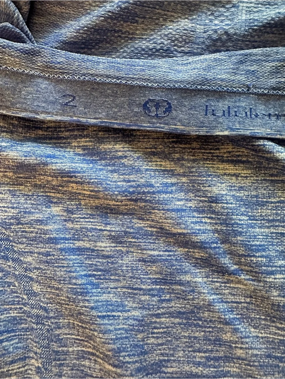 Lululemon Blue Heathered Long Sleeve Swiftly Size 2 EUC
